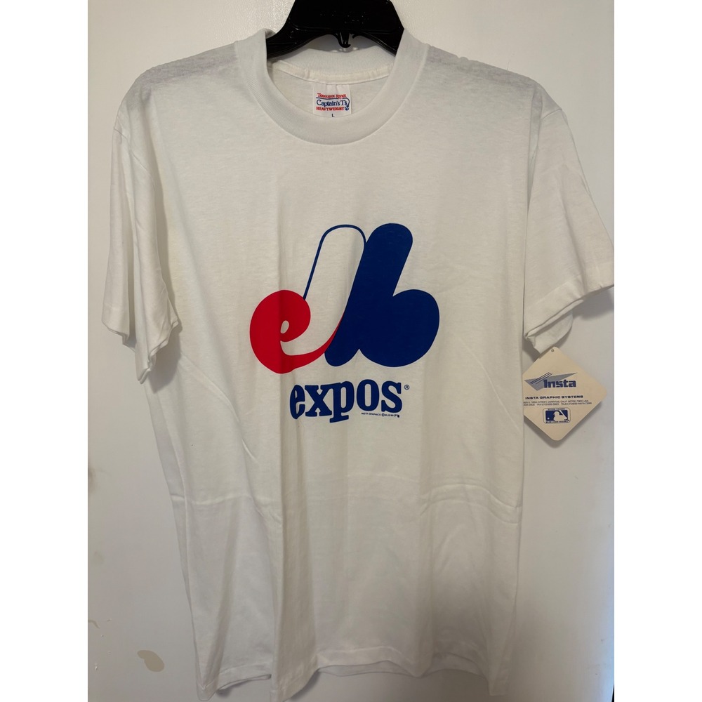 Vintage Montreal Expos MLB T-Shirt Tennessee River Heavyweight White Large NWT